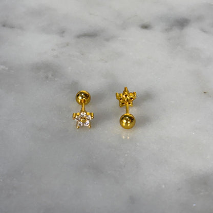 White Fiona Flatback Earrings
