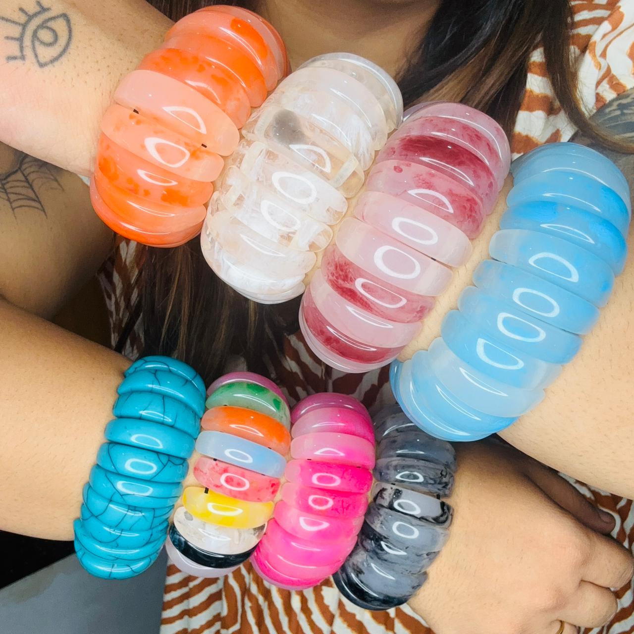 Stretchable Resin Chunky Bracelets