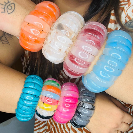 Stretchable Resin Chunky Bracelets