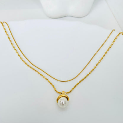 Drop Pearl Layered Necklace