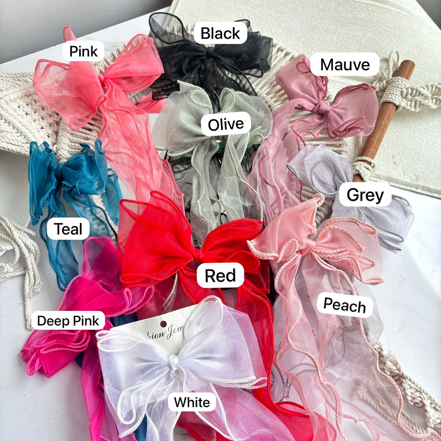 Organza Frill Hair Bow Clips