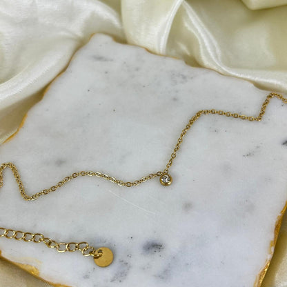 Single White Dot Anklet