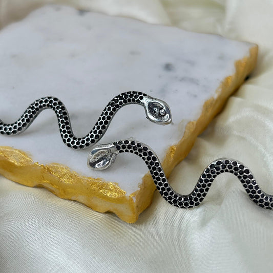 Boho Snake Earrings( Silver)