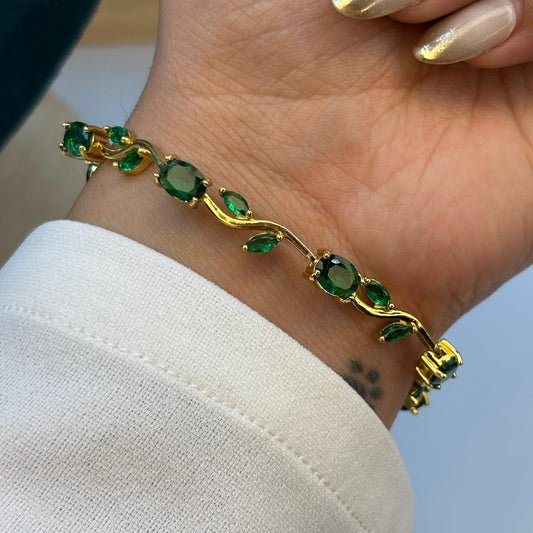 Emerald Tulip Cinderella Bracelet ( Gold )