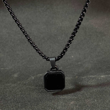 Caliber Black Square Pendant Chain