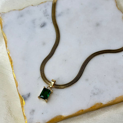 Green Solitaire Necklace