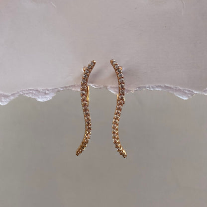 Wave Line Statement Earrings