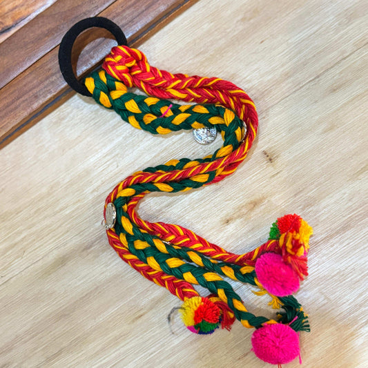 Festive Braided Tassle Hairtie