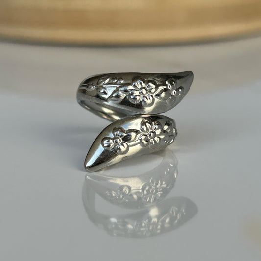 Flower Vine Silver Ring