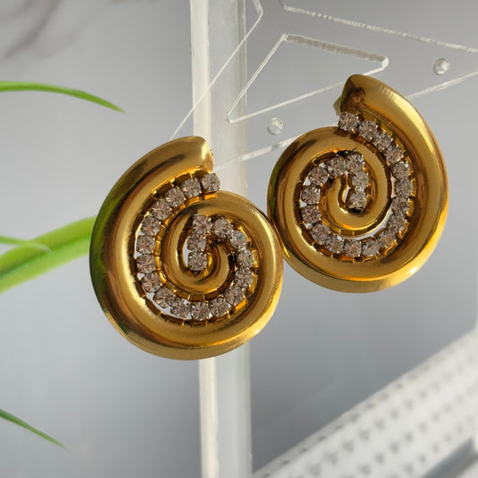 Premium Snail Rhinestones Earrings