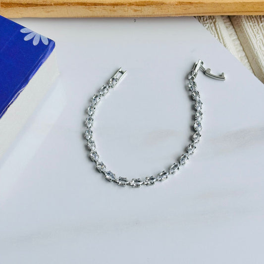 Drip Silver Tennis Bracelet