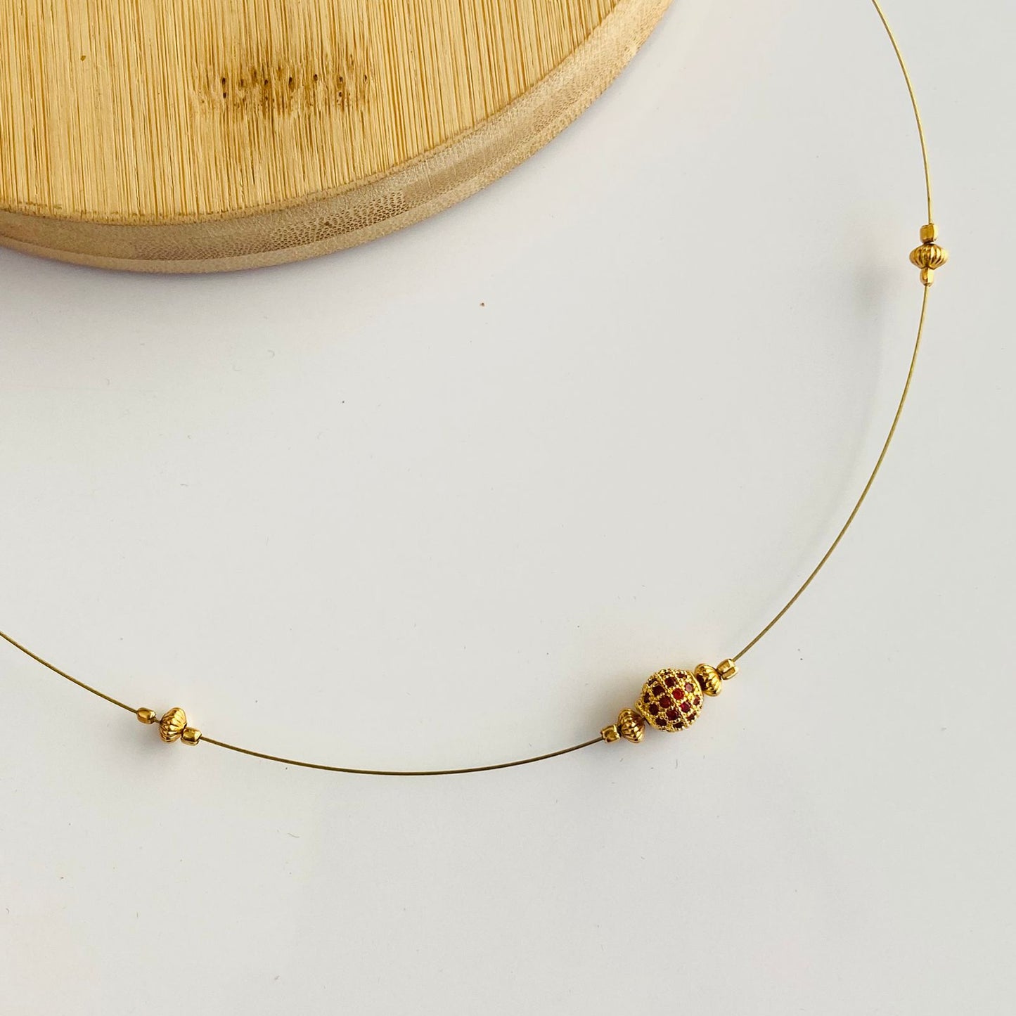 Matar Mala Ruby Invisible Chain Choker Set