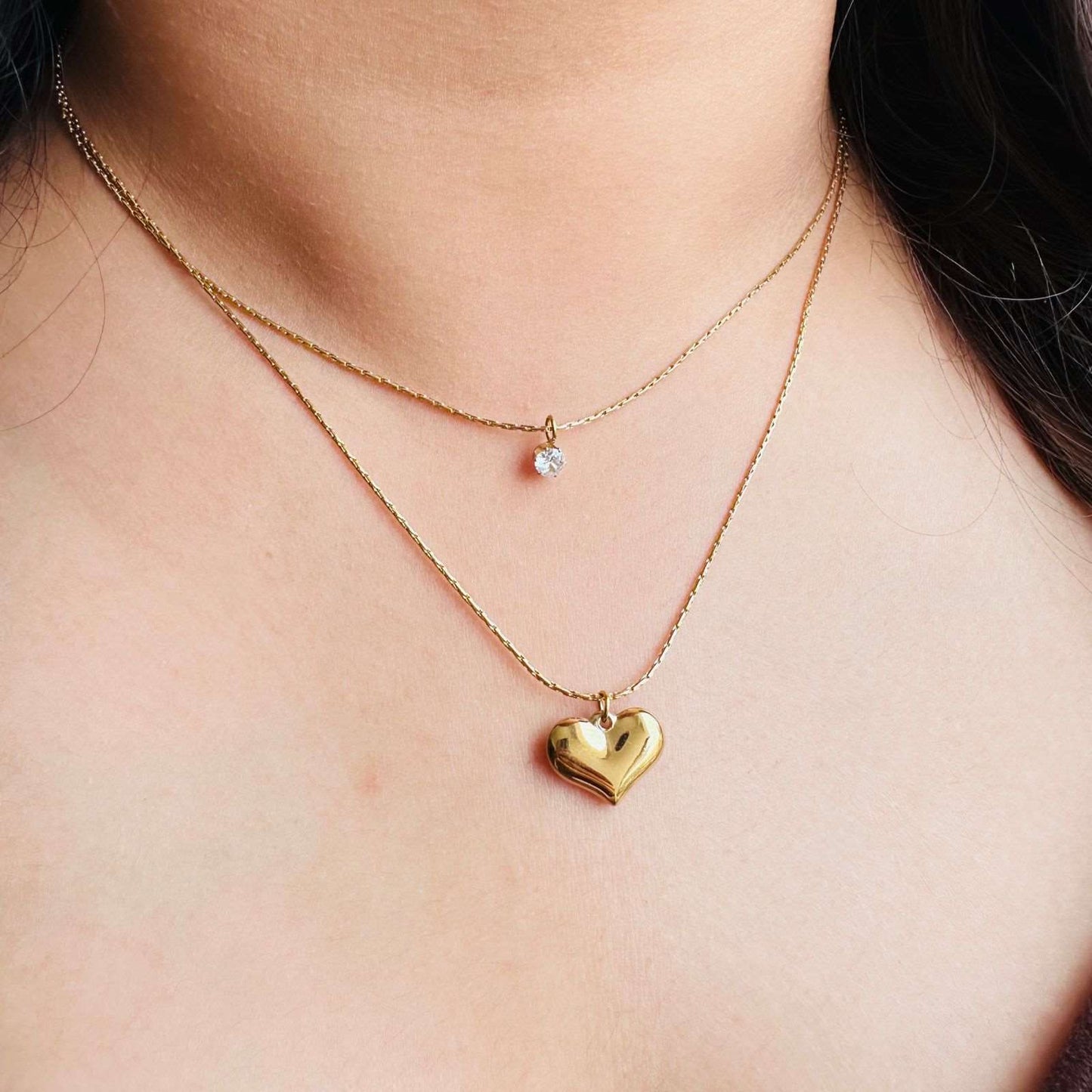 Heart Stone Minimal Necklace