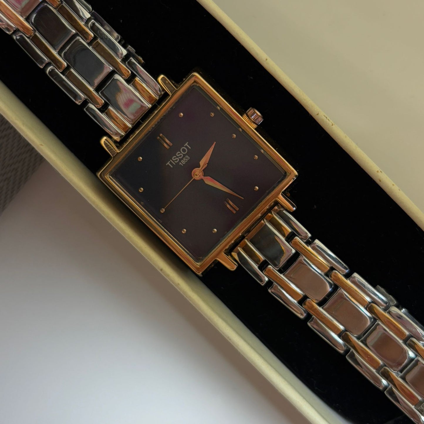 Tissot Square Dial Watch (Blue- Dual Tone)