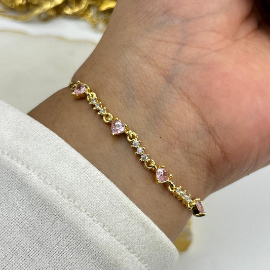 Blush Heart Chain Bracelet