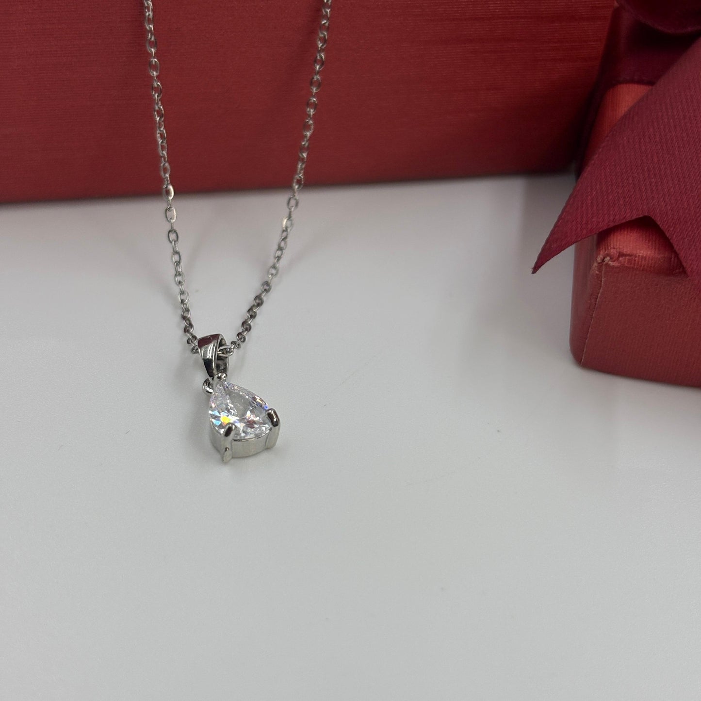 Dainty Drop Necklace ( Silver)