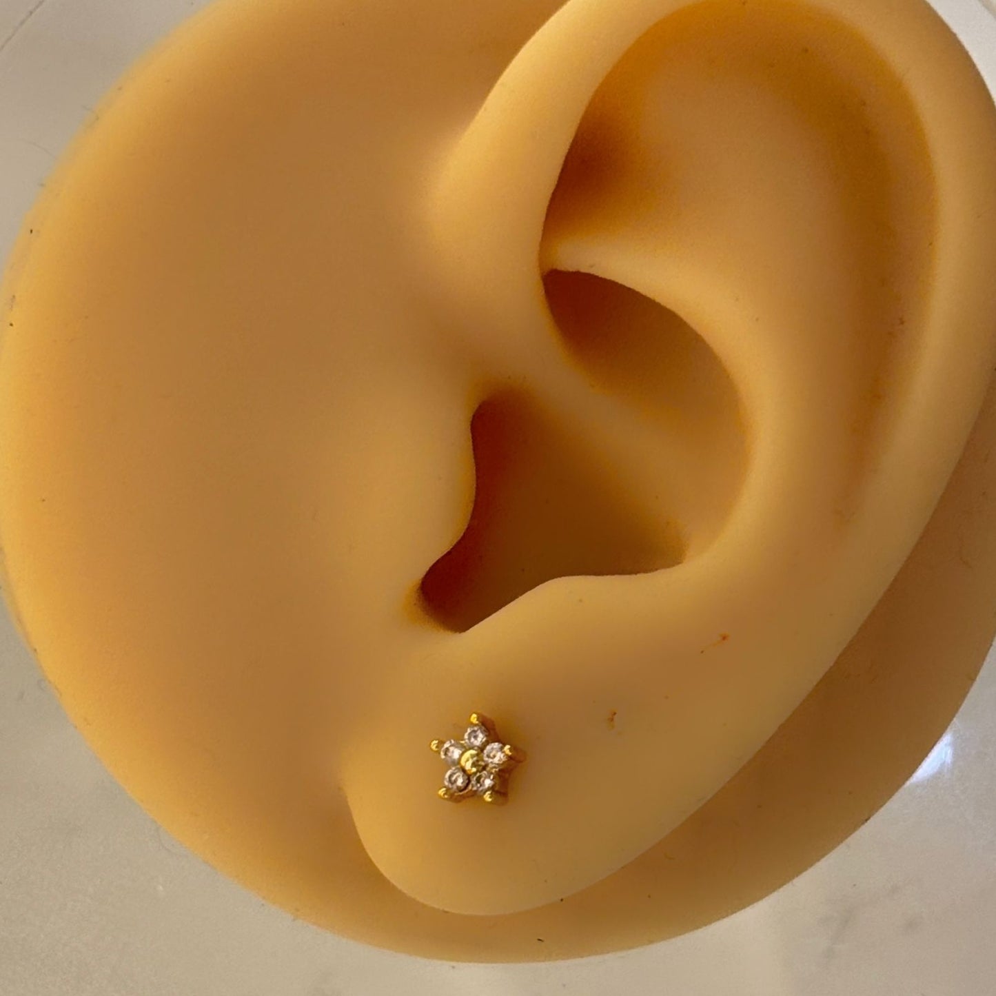 White Fiona Flatback Earrings