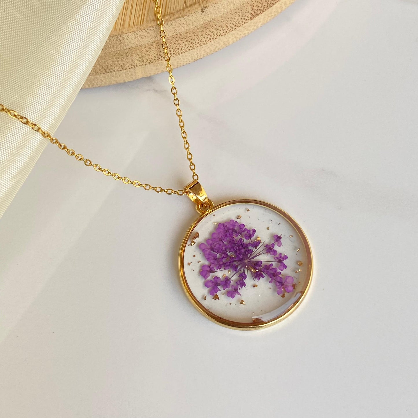 Lilac Resin Necklace