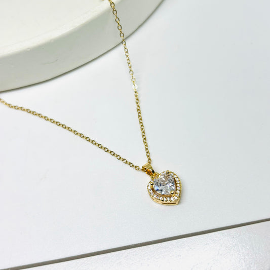 Trisha Heart Solitaire Necklace