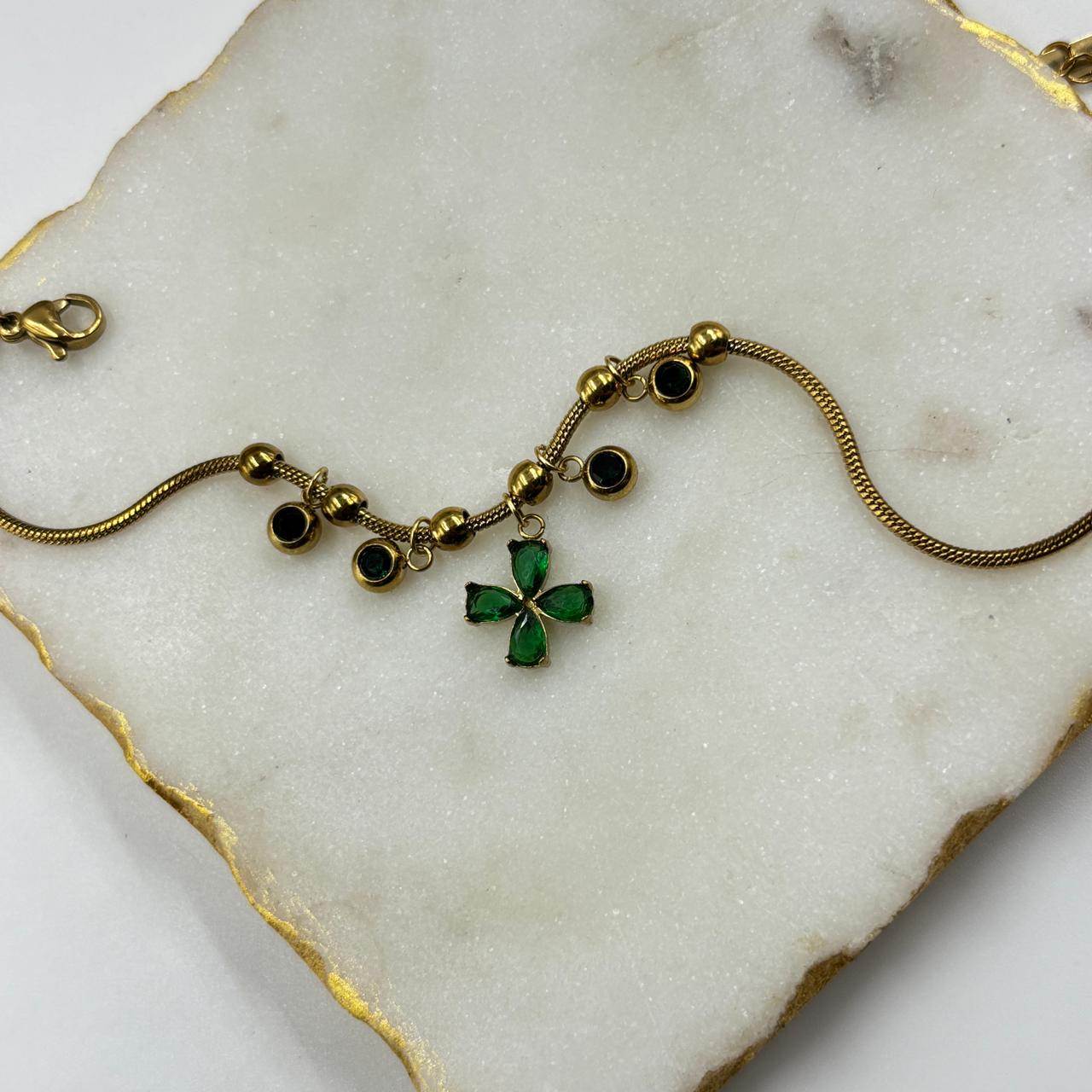 Emerald Muse Charm Chain Bracelet