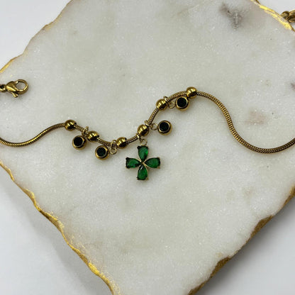 Emerald Muse Charm Chain Bracelet