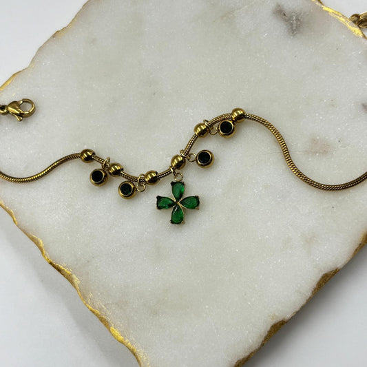 Emerald Muse Charm Chain Bracelet