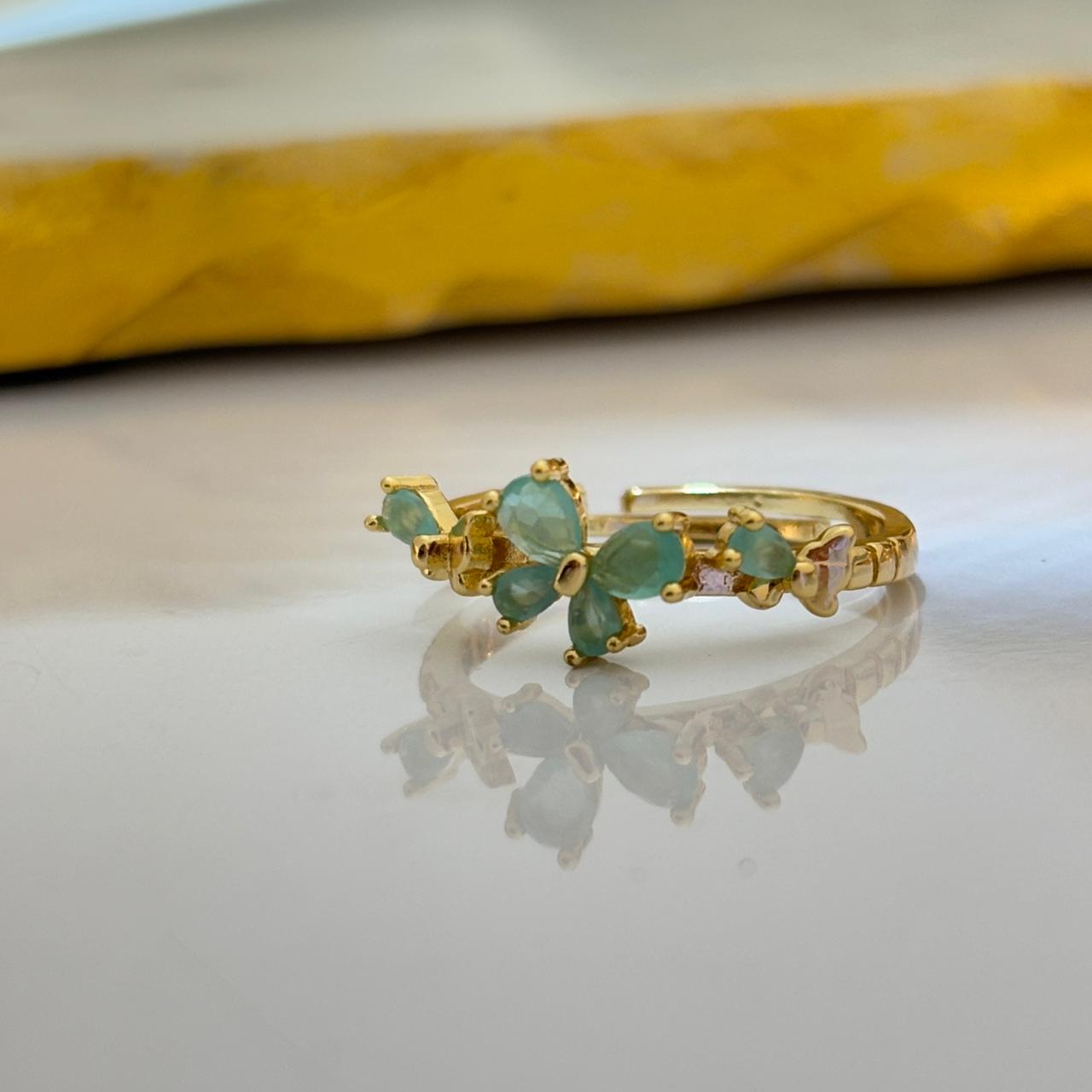 Frosty Butterfly Ring  (Mint)