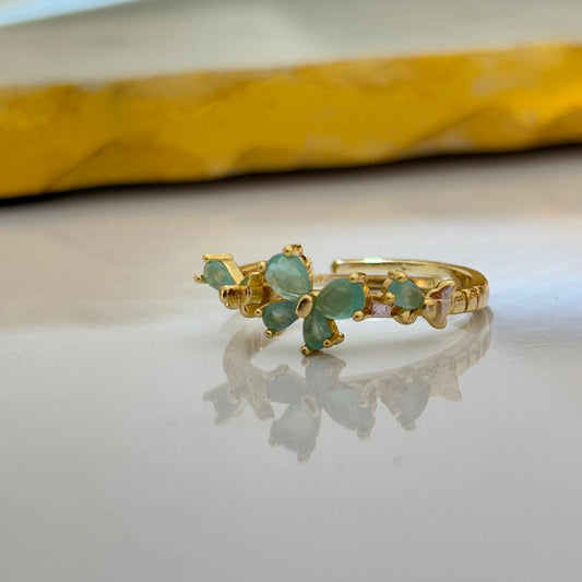 Frosty Butterfly Ring  (Mint)