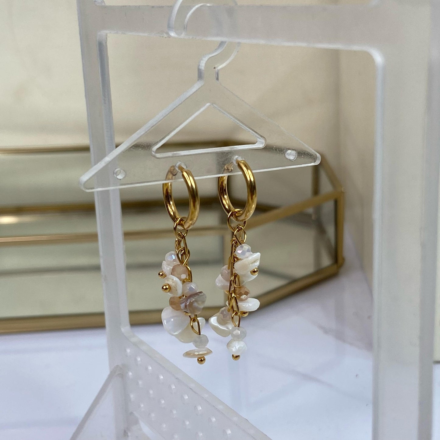 Resin Marbles Beach Earrings