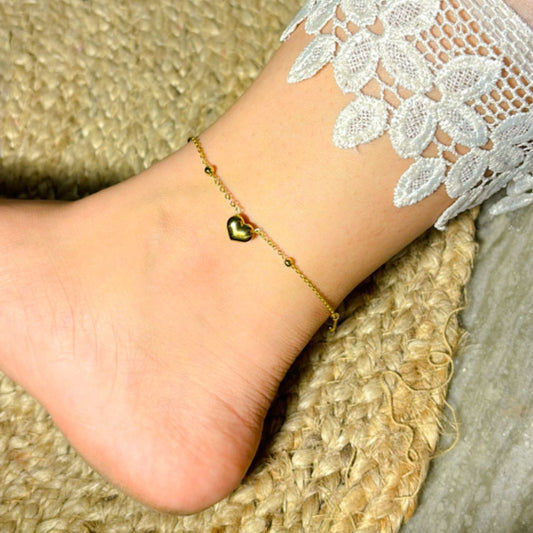 Bubble Heart Anklet