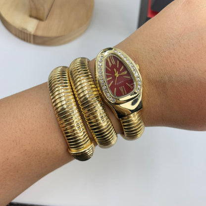Spiral Watch ( Gold Red Dial)