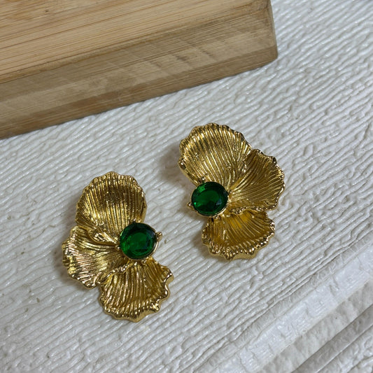 Emerald Daffodil Earrings