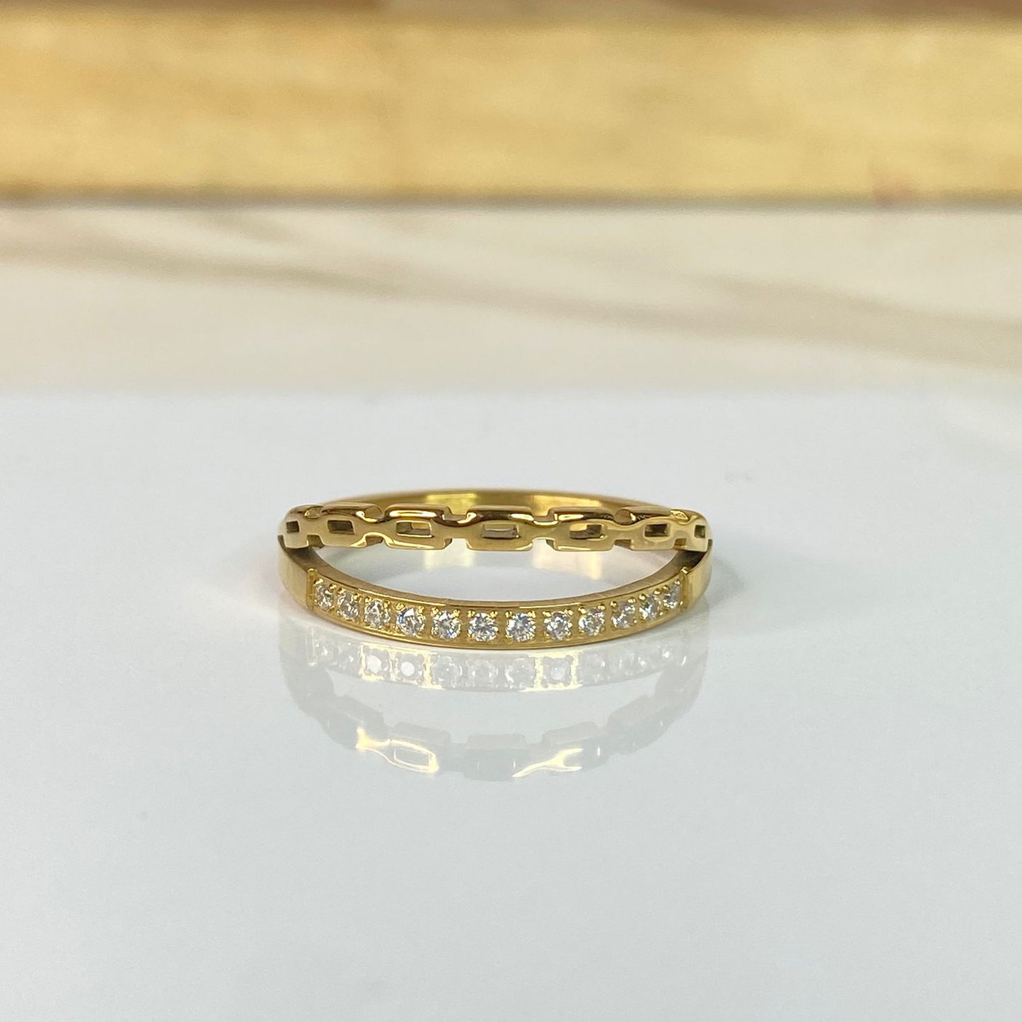 Link Bling 18K Ring