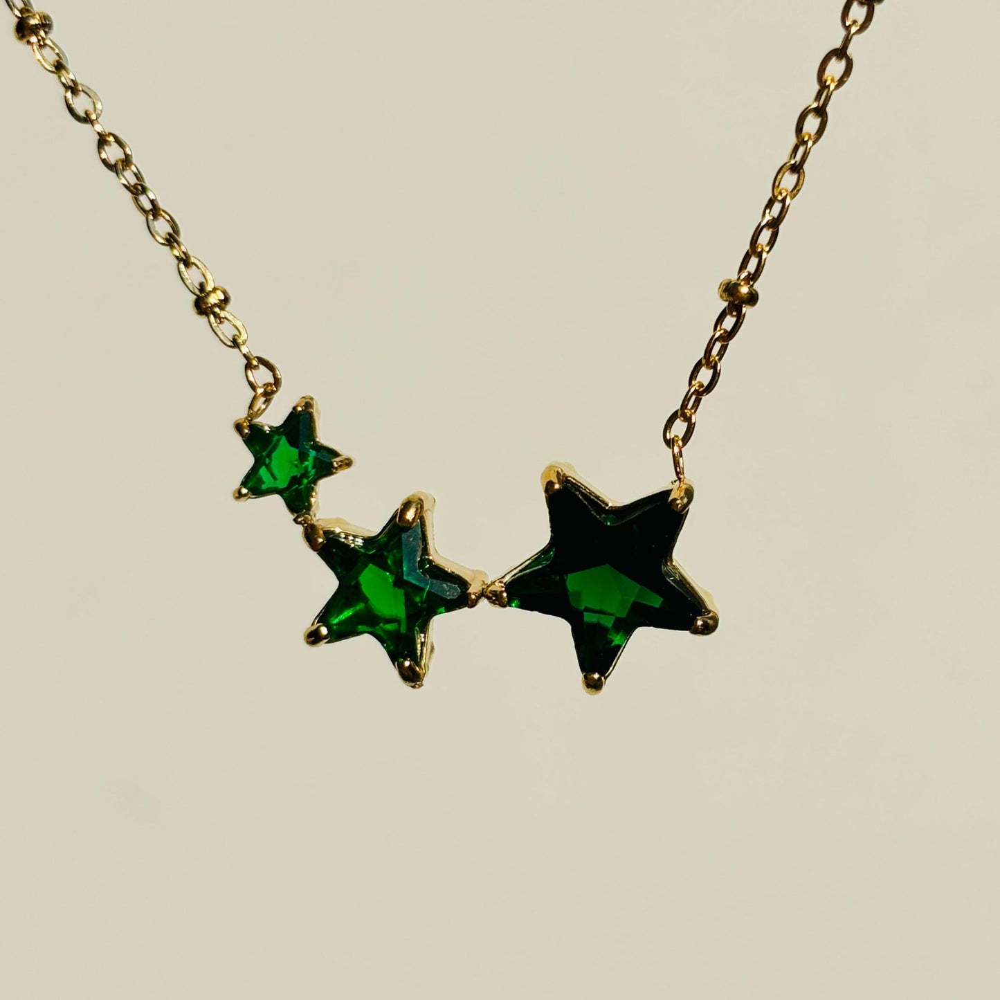 Emerald Shooting Star Necklace