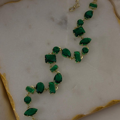Crystal Emerald Bejewelled Bracelet