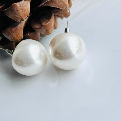 Big Pearl Ball Studs