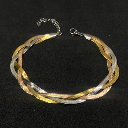 3-Tone Snake Chain Bracelet