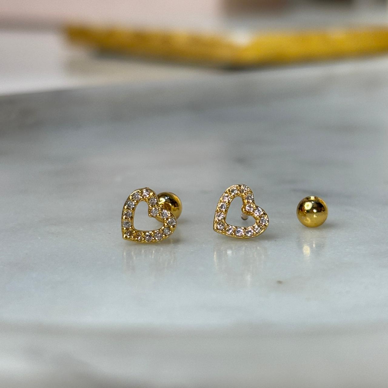 Hollow Heart Flatback Earrings
