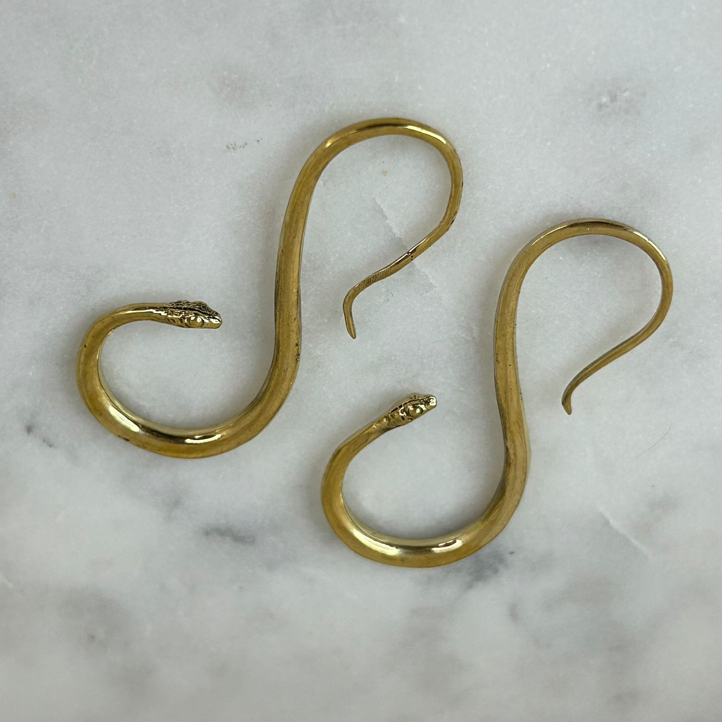 Twisted Snake Hanging Earrings( Gold)