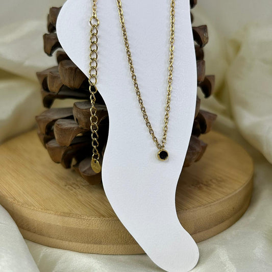 Single Black Dot Anklet