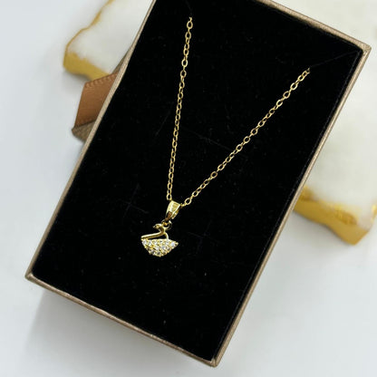Dainty Swan Necklace ( Gold )