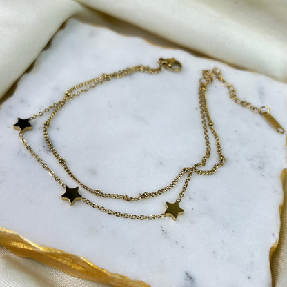 Starry Layered Anklets
