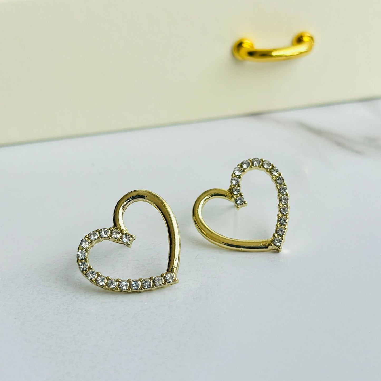 Heart Half Studded Earrings
