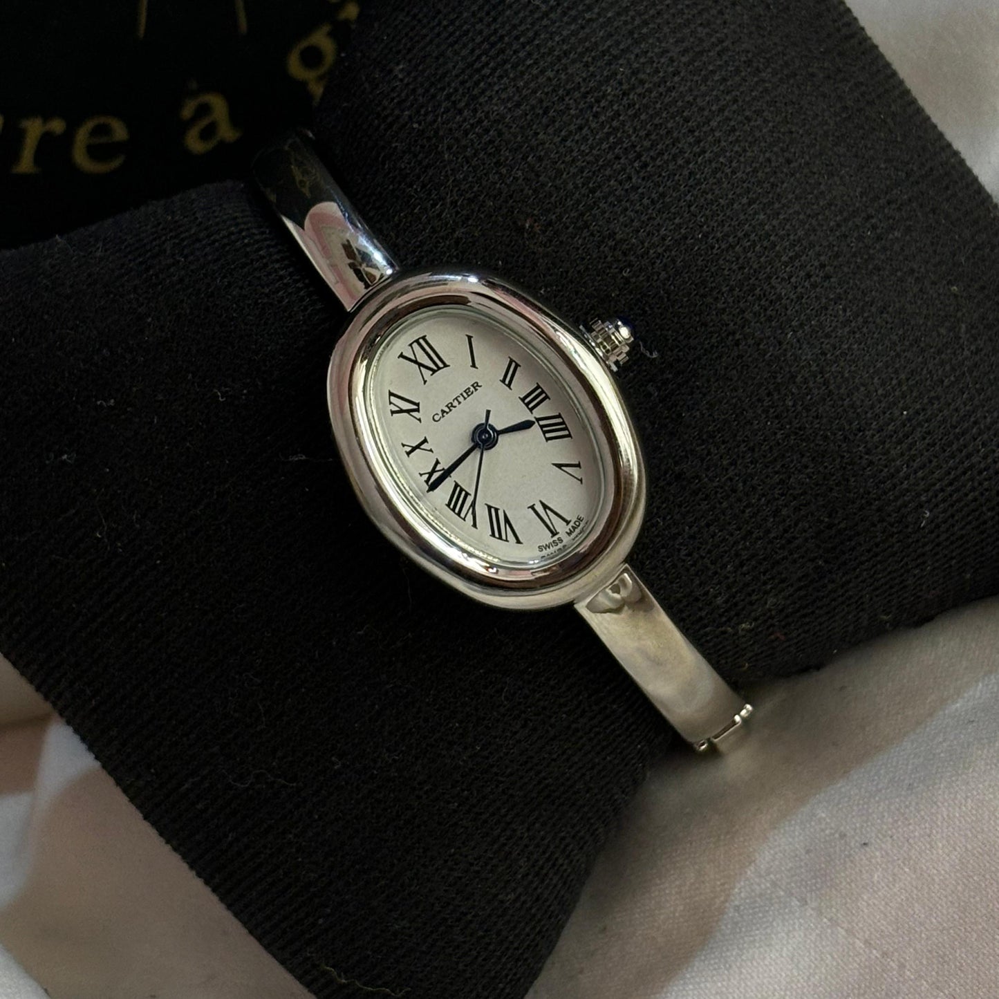 Vintage Cartier Bracelet Watch (Silver- White)