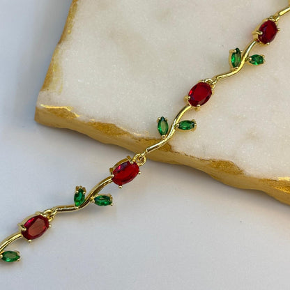 Red Tulip Cinderella Bracelet ( Gold )