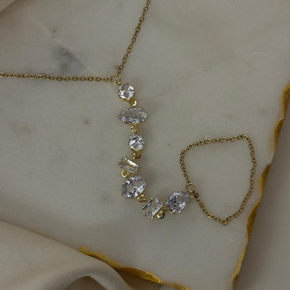 Crystal Bejewelled Hand Chain (White)