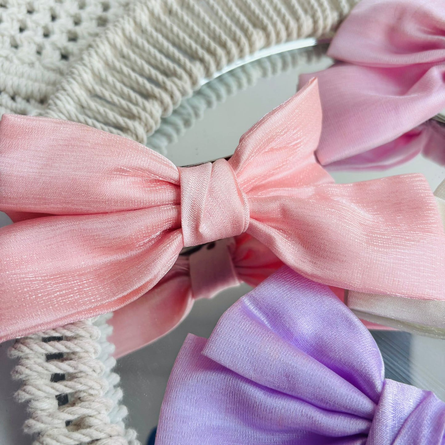 Pastel Matte Organza Bow Buckles