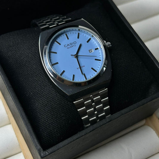 CS Silver Round Watch ( Blue Dial)