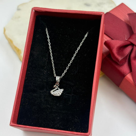Dainty Swan Necklace ( Silver)