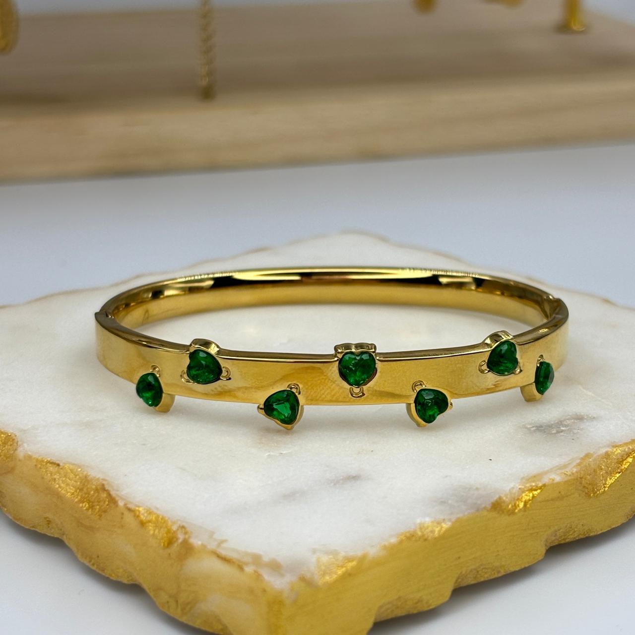 Emerald Heartline Bracelet